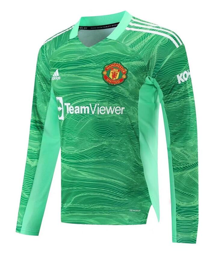 2021/22 Manchester United Dark Green Long Sleeve Goalkeeper Soccer Jersey Shirt